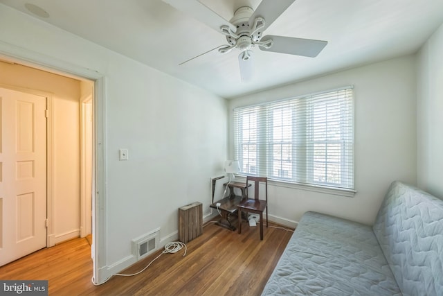 2217 Observatory Pl NW, Washington, DC 20007 - sitting room with ceiling fan, wood finished floors, and baseboards