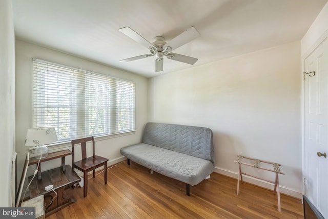 2217 Observatory Pl NW, Washington, DC 20007 - sitting room with wood finished floors, ceiling fan, and baseboards