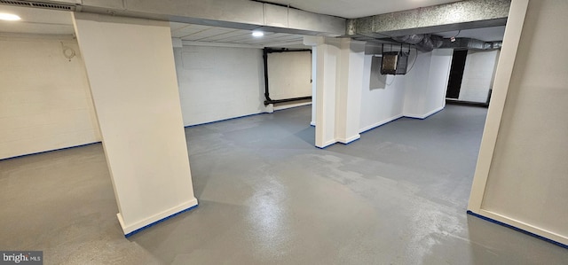 view of finished below grade area