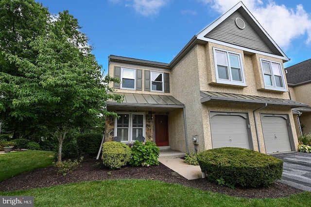 2000 Eton Ct Unit 2000, West Chester, PA 19382 - multi unit property featuring a standing seam roof, an attached garage, driveway, and covered porch