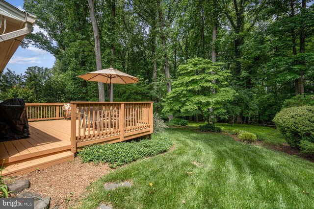 7750 Carrleigh Pkwy, Springfield, VA 22152 - view of green lawn featuring a wooden deck