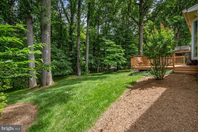 7750 Carrleigh Pkwy, Springfield, VA 22152 - view of green lawn with a wooden deck