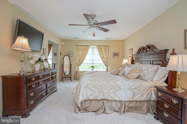 87 Chapel Hill Rd, Mount Laurel, NJ 08054 - bedroom with light colored carpet and ceiling fan