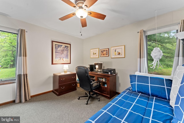 4 Fox Ridge Rd, Glenmoore, PA 19343 - carpeted bedroom featuring baseboards and a ceiling fan