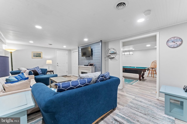 4 Fox Ridge Rd, Glenmoore, PA 19343 - living area featuring billiards, wood finished floors, baseboards, and recessed lighting