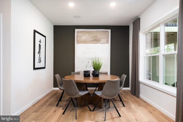 42152 Stone Press Ter, Brambleton, VA 20148 - dining room with light wood finished floors, baseboards, and recessed lighting