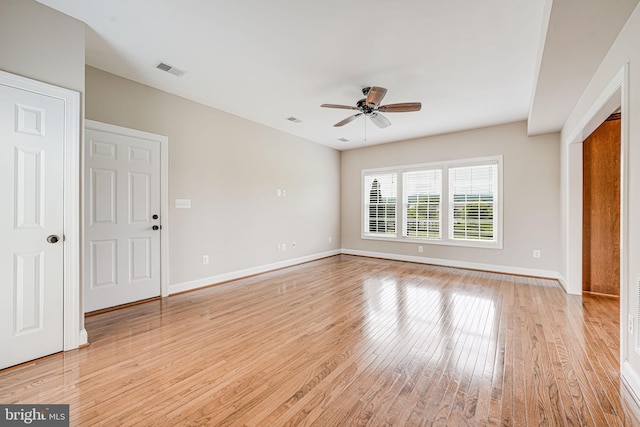 38452 Millstone, Purcellville, VA 20132 - unfurnished room with ceiling fan, light wood finished floors, and baseboards