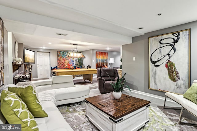 1624 Catherine Fran Dr, Accokeek, MD 20607 - living area with billiards, recessed lighting, and baseboards