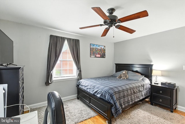 8907 Mavis Ave, Baltimore, MD 21236 - bedroom featuring baseboards, light wood-style flooring, and a ceiling fan