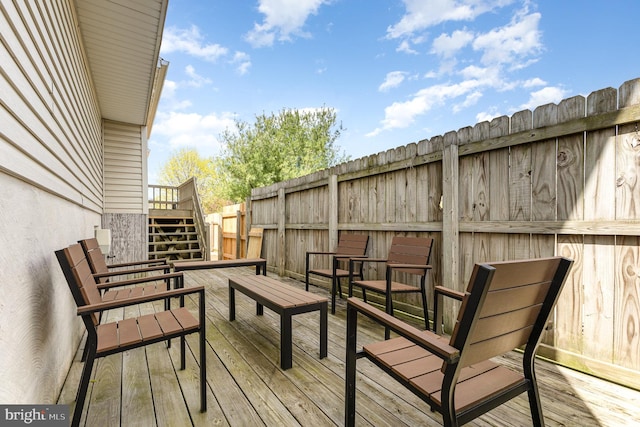 8838 Mckinley Ct, Hummelstown, PA 17036 - wooden deck with stairway