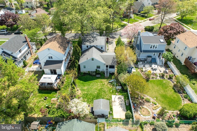 aerial view of residential area