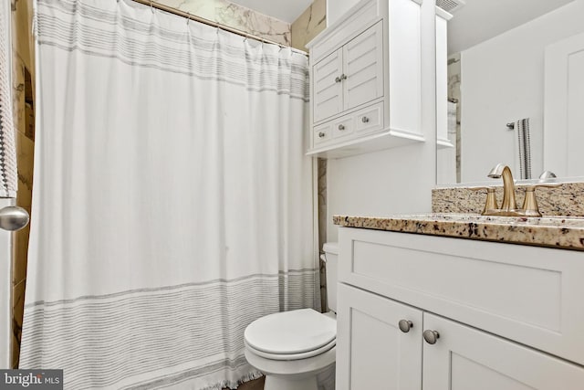 419 S E Ave, Baltimore, MD 21224 - bathroom featuring toilet, vanity, and curtained shower