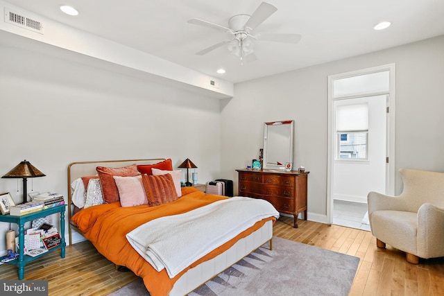 419 S E Ave, Baltimore, MD 21224 - bedroom featuring hardwood / wood-style floors, recessed lighting, baseboards, and a ceiling fan