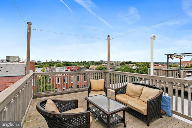 419 S E Ave, Baltimore, MD 21224 - wooden terrace featuring outdoor lounge area