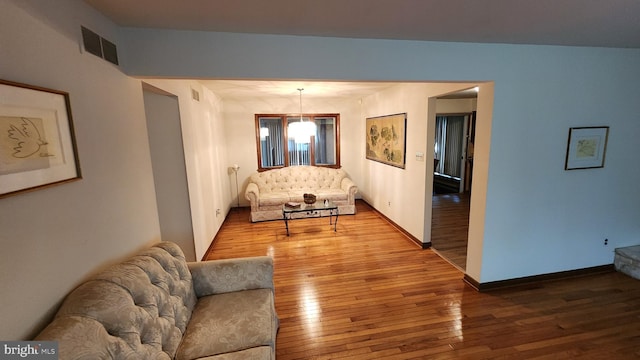 319 Morton Ave, Paulsboro, NJ 08066 - living area with hardwood / wood-style flooring and baseboards