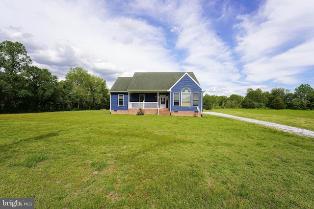 9557 Old Railroad Rd, Mardela Springs, MD 21837 - view of front of home with a porch, a front lawn, crawl space, and a shingled roof