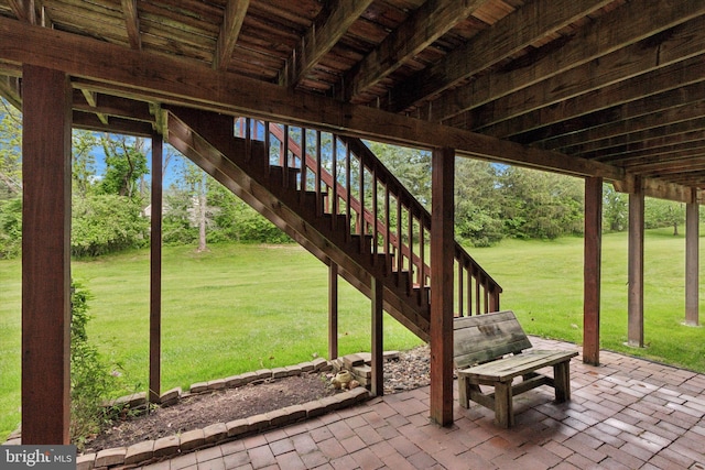 view of patio with stairs