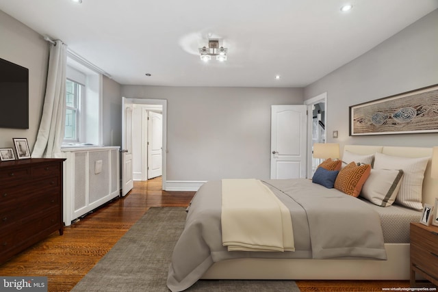 2424 Golf Rd, Philadelphia, PA 19131 - bedroom with dark wood finished floors, recessed lighting, and baseboards