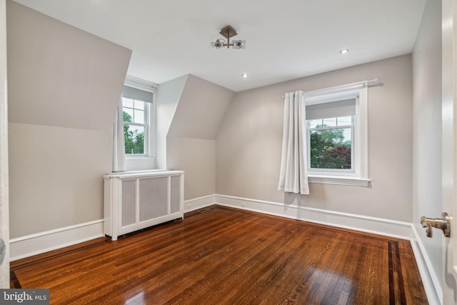 2424 Golf Rd, Philadelphia, PA 19131 - bonus room with radiator heating unit, wood finished floors, baseboards, recessed lighting, and vaulted ceiling