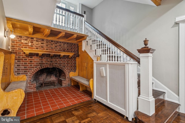2424 Golf Rd, Philadelphia, PA 19131 - staircase with a fireplace