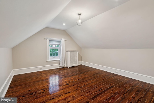 2424 Golf Rd, Philadelphia, PA 19131 - additional living space with baseboards, vaulted ceiling, and dark wood finished floors