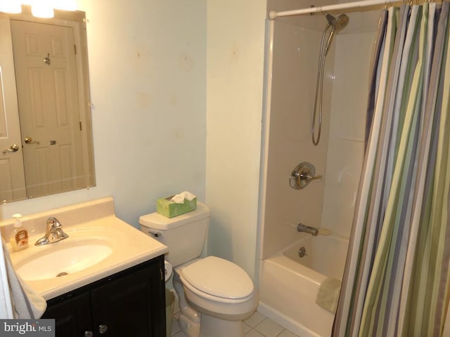 5 Bamborough Ct, Baltimore, MD 21236 - bathroom with vanity, tile patterned flooring, shower / tub combo, and toilet