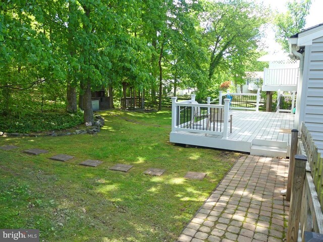 5 Bamborough Ct, Baltimore, MD 21236 - view of green lawn featuring a deck