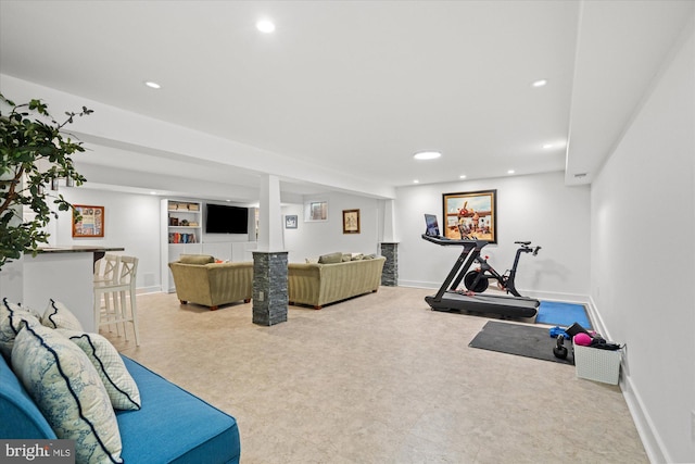 2112 Wittington Blvd, Alexandria, VA 22308 - exercise room featuring recessed lighting and baseboards