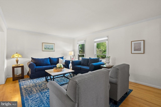 2112 Wittington Blvd, Alexandria, VA 22308 - living room with ornamental molding, light wood-type flooring, and baseboards