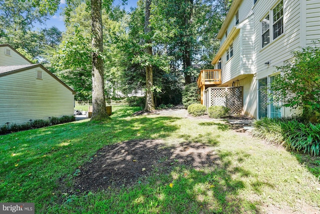 5938 New England Woods Dr, Burke, VA 22015 - view of green lawn featuring a wooden deck