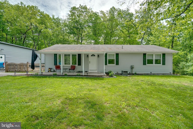 436 Strobridge Rd, Inwood, WV 25428 - ranch-style house featuring covered porch and central AC