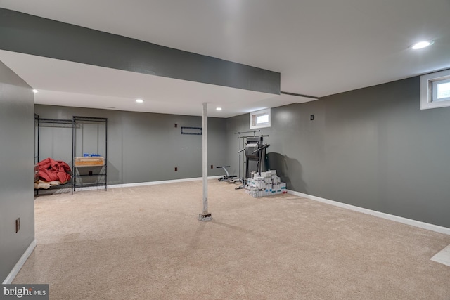 436 Strobridge Rd, Inwood, WV 25428 - exercise area with carpet flooring, recessed lighting, healthy amount of natural light, and baseboards