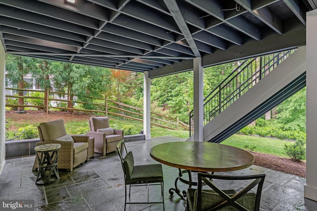 1564 Forest Villa Ln, Mclean, VA 22101 - view of patio with a fenced backyard and outdoor dining space