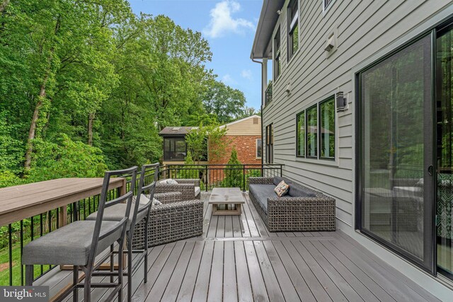 1564 Forest Villa Ln, Mclean, VA 22101 - wooden terrace featuring outdoor lounge area