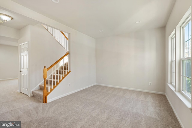 100 Fiesta Dr, Stephenson, VA 22656 - carpeted empty room featuring stairway, baseboards, and recessed lighting
