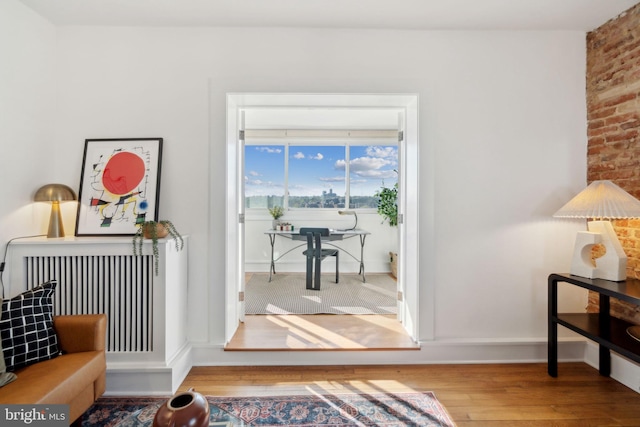 1901 Columbia Rd NW Unit 805, Washington, DC 20009 - living area with wood finished floors, baseboards, and an office area