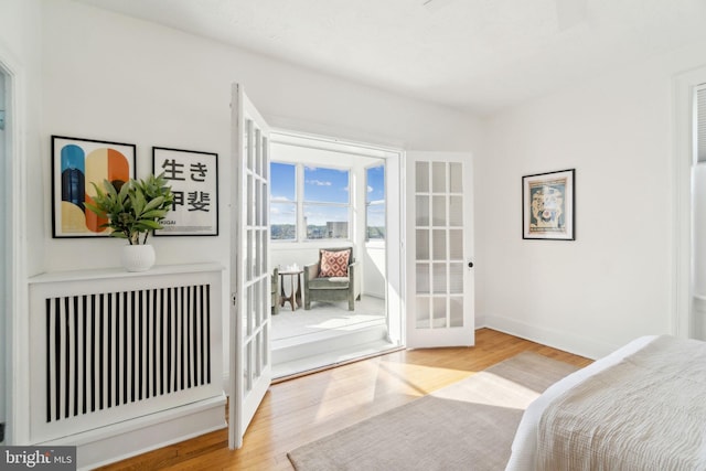1901 Columbia Rd NW Unit 805, Washington, DC 20009 - bedroom with wood finished floors, baseboards, and french doors
