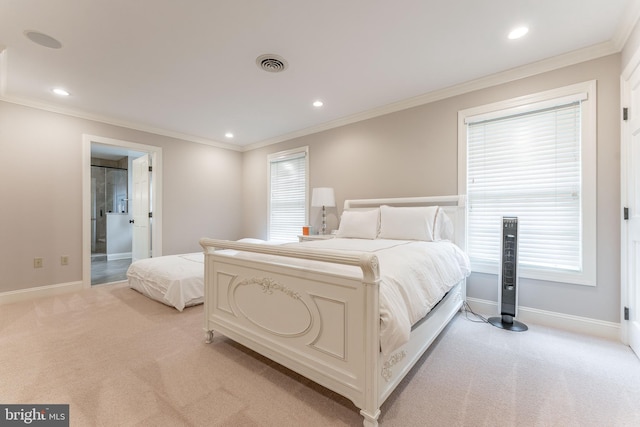 201 Dogwood Slope Rd, Wilmington, DE 19807 - bedroom with light carpet, crown molding, and recessed lighting