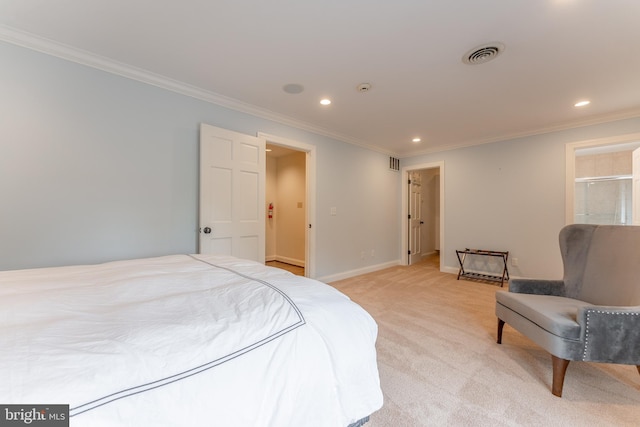 201 Dogwood Slope Rd, Wilmington, DE 19807 - bedroom featuring crown molding, recessed lighting, and light carpet