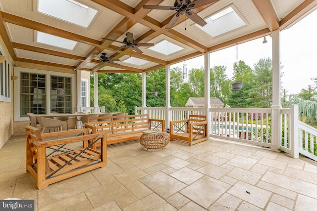 201 Dogwood Slope Rd, Wilmington, DE 19807 - view of patio with a ceiling fan and an outdoor pool