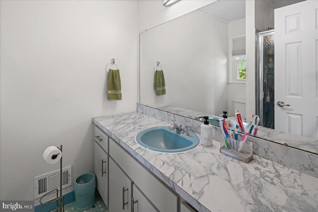 19 Strassberg Ct, Hamilton, NJ 08690 - bathroom featuring vanity, a stall shower, and ornamental molding