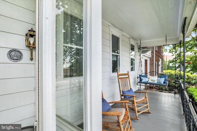 deck featuring a porch