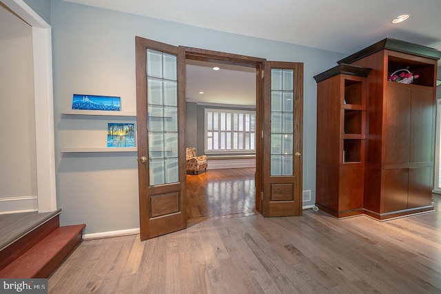 517 Righters Mill Rd, Penn Valley, PA 19072 - doorway featuring baseboards, wood finished floors, and recessed lighting