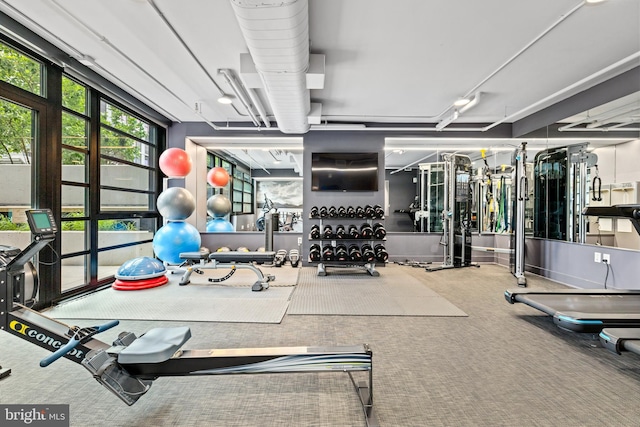 1300 4th St SE Unit 404, Washington, DC 20003 - workout area with carpet