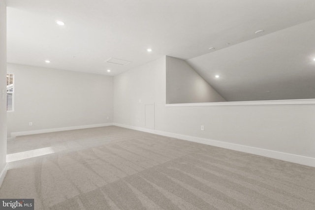 508 Waters Landing Dr, Essex, MD 21221 - additional living space featuring carpet flooring, recessed lighting, baseboards, and lofted ceiling