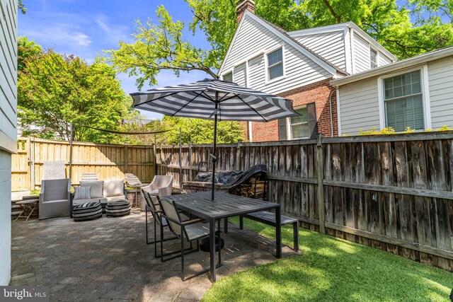 3503 Norris Pl, Alexandria, VA 22305 - view of patio featuring a fenced backyard and outdoor dining space