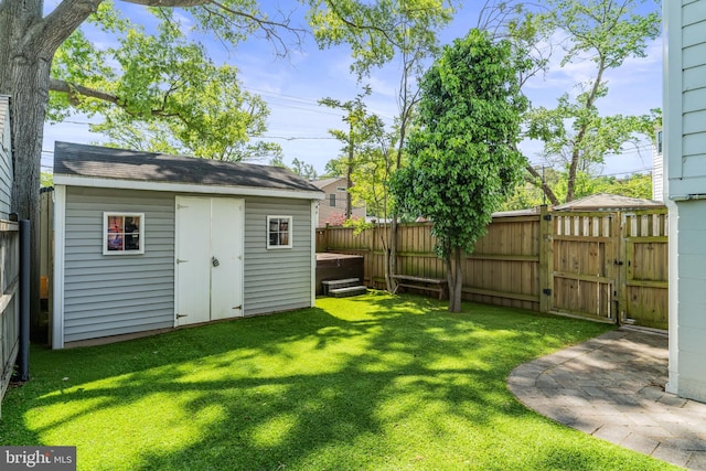 3503 Norris Pl, Alexandria, VA 22305 - view of yard featuring a shed, a gate, and an outdoor structure