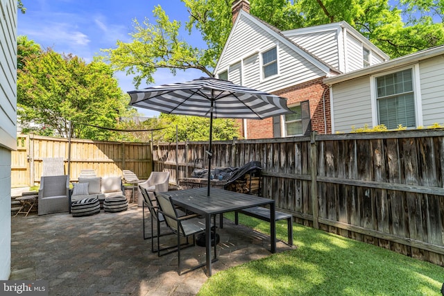 3503 Norris Pl, Alexandria, VA 22305 - view of patio featuring a fenced backyard and outdoor dining space