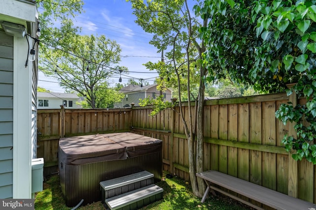 3503 Norris Pl, Alexandria, VA 22305 - wooden terrace with a hot tub and a fenced backyard