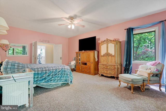 13450 Millstone Cir, Hancock, MD 21750 - carpeted bedroom featuring a ceiling fan